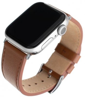 FIXED Kožený řemínek Leather Strap pro Apple Watch 42mm/44mm - hnědý