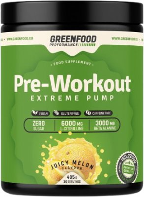 GreenFood Performance Pre-Workout Meloun 495g