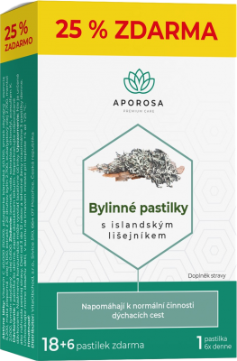 Aporosa Bylinné pastilky s islandským lišejníkem 24 pastilek