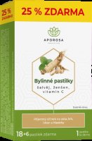 Aporosa Bylinné pastilky šalvěj, ženšen, vitamin C 18+6ks