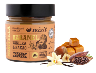 Mixit Mixitella Premium Lískový oříšek z Piemontu s karamelem 200g