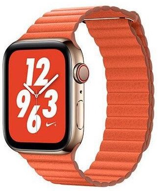 COTEetCI kožený magnetický řemínek Loop Band pro Apple Watch 38/40mm oranžový