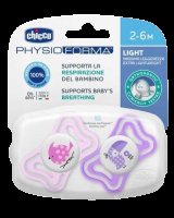 Chicco Šidítko Physio Light silikonové 2-6m, dívka - ptáček/tukan 2ks Chicco Šidítko Physio Light silikonové 2-6m, dívka - ptáček/tukan 2ks
