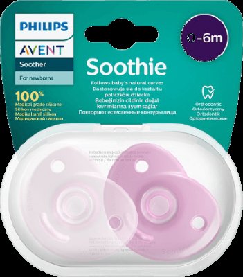 Philips Avent Šidítko Soothie 0-6m dívka, 2 ks