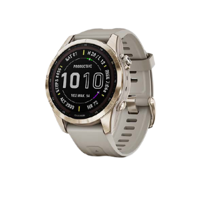 Garmin fēnix® 7S PRO Sapphire Solar, Titan Cream Gold/Sand Band