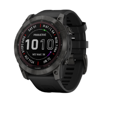 Garmin fēnix® 7X PRO Sapphire Solar, Titan Carbon Gray/Black Silicone Band