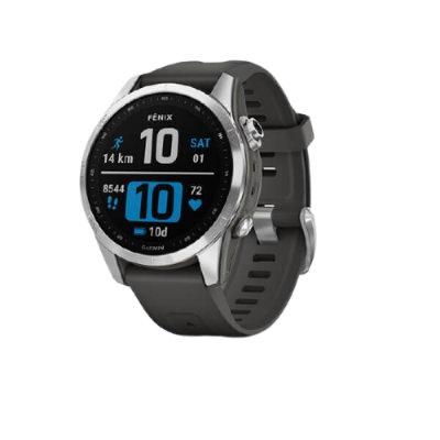 Garmin fēnix® 7S PRO Glass, Silver / Graphite Band