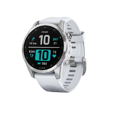 Garmin fēnix® 7S PRO Glass, Silver/White Band