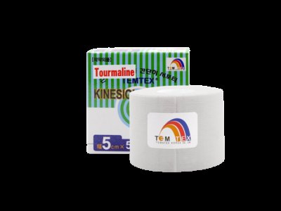 Temtex kinesio tape Tourmaline, bílá tejpovací páska 5 cm x 5 m