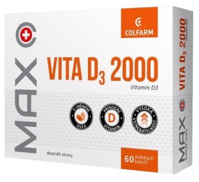 Colfarm Vitamin D3 2000 60 měkkých tobolek