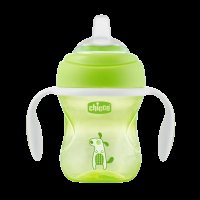 Chicco První tréninkový pohárek s měkkým náustkem oranžový/zelený 200 ml Chicco První tréninkový pohárek s měkkým náustkem oranžový/zelený 200 ml