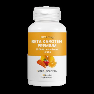 MOVit Energy Beta karoten PREMIUM 25 000 IU + Panthenol + PABA 90 tobolek