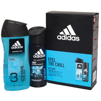 Adidas Dárková sada Ice Dive Deodorant 150 ml + Sprchový gel 3in1 250 ml