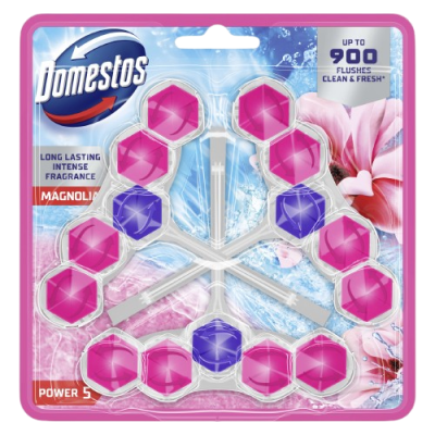 DOMESTOS Power 5 Pink magnolia WC blok 3 x 50 g