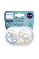 Philips Avent Šidítko Ultra air Zvířátko 0-6m chlapec 2 ks