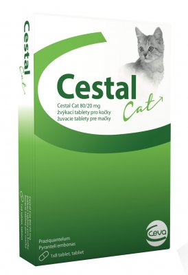 Cestal Cat žvýkací tablety pro kočky 8 tablet