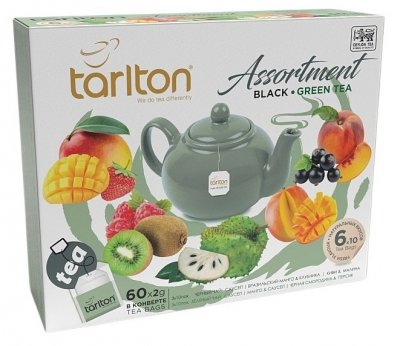 Tarlton Assortment Black & Green Tea 60 x 2 g