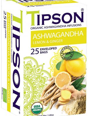 Tipson BIO Ashwagandha Lemon & Ginger 25 x 1.2 g