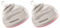 Nanobébé přechodová láhev - růžová 2x240ml 2 ks