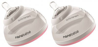 Nanobébé přechodová láhev - růžová 2x240ml 2 ks