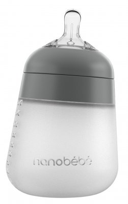 Nanobébé silikonová dětská Flexy - šedá 270ml 1 ks