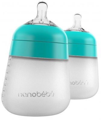 Nanobébé silikonová dětská Flexy - tyrkysová 2x270ml 2 ks