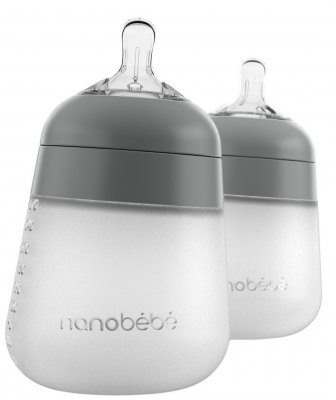 Nanobébé silikonová dětská Flexy - šedá 2x270ml 2 ks