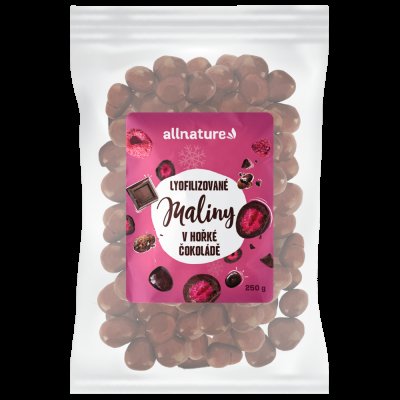 Allnature Mrazem sušené maliny v hořké čokoládě 250 g