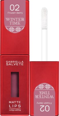 Gabriella Salvete Dlouhotrvající tekutá rtěnka s matným efektem, Winter Time, 02 Frozen Berry, 4.5 ml