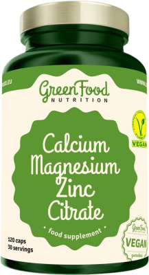 GreenFood Nutrition Calcium Magnesium Zinc Citrate 120 kapslí