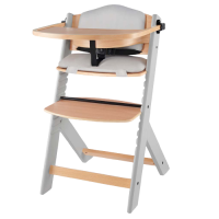 Kinderkraft Židlička jídelní Enock s polstrováním Grey wooden 1 ks