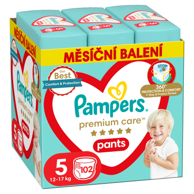 Pampers PAMPERS Premium Care Plenkové Kalhotky Vel. 5 (102 Kusů) 102 ks