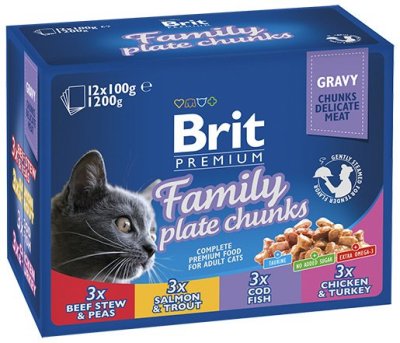 Brit Cat kapsa Family Plate 12 x 100 g