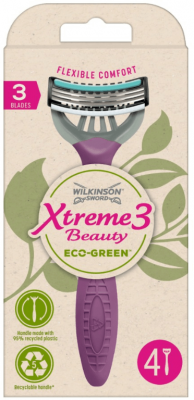 Wilkinson Sword Xtreme3 Beauty ECO Green - Jednorázový holicí strojek 4 ks