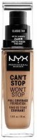 NYX Professional Makeup Can't Stop Won't Stop 24 hour Foundation Vysoce krycí make-up - 12 Classic Tan 30 ml