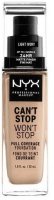 NYX Professional Makeup Can't Stop Won't Stop 24 hour Foundation Vysoce krycí make-up - 04 Light Ivory 30 ml