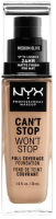 NYX Professional Makeup Can't Stop Won't Stop 24 hour Foundation Vysoce krycí make-up - 09 Medium Olive 30 ml NYX Professional Makeup Can't Stop Won't Stop 24 hour Foundation Vysoce krycí make-up - 09 Medium Olive 30 ml