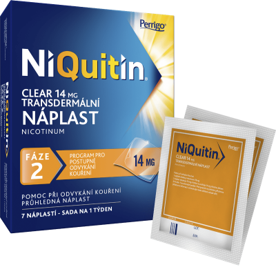 NiQuitin Clear 14 mg - Fáze 2 nikotinové náplasti 7 ks