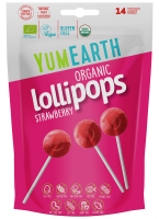 YumEarth BIO Ovocná lízátka s příchutí jahody 14 ks