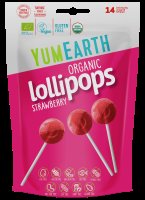 YumEarth BIO Ovocná lízátka s příchutí jahody 14 ks