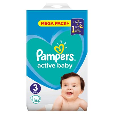 Pampers Active Baby plenky vel. 3, 6-10 kg, 152 ks
