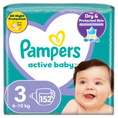 Pampers Active Baby Mega Pack S3 152 ks