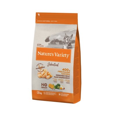 Nature's Variety Selected kitten s kuřecím bez obilovin 1.25 kg