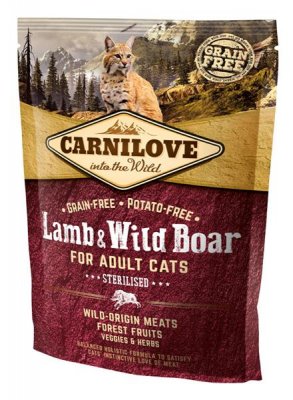 Carnilove Cat Adult Lamb & Wild Boar Grain Free Sterilised 0.4 kg