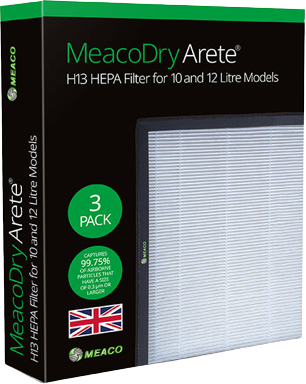 Meaco HEPA H13 filtr pro odvlhčovače Meaco Dry Arete 10L a 12L, 3 ks