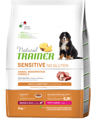 Trainer Natural Sensitive No gluten Pup&Jun M/M kachna 3 kg