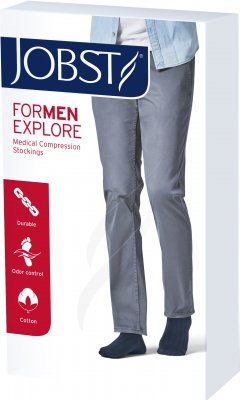 Jobst forMen Explore 1 - lýtkové punčochy se špicí - běžná délka - černé - velikost 2