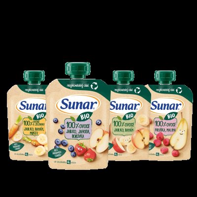 Sunar BIO kapsička mix karton (od uk. 4. měsíce) 12 x 100 g