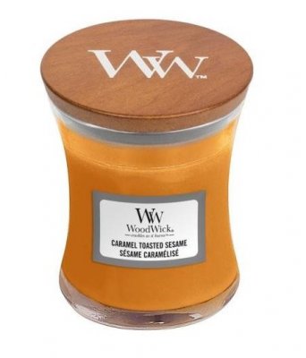 WoodWick Caramel Toasted Sesame vonná svíčka 85 g