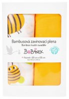 Bobánek Bambusové zavinovací pleny Duo Pack - Včelky 120x120cm 2 ks